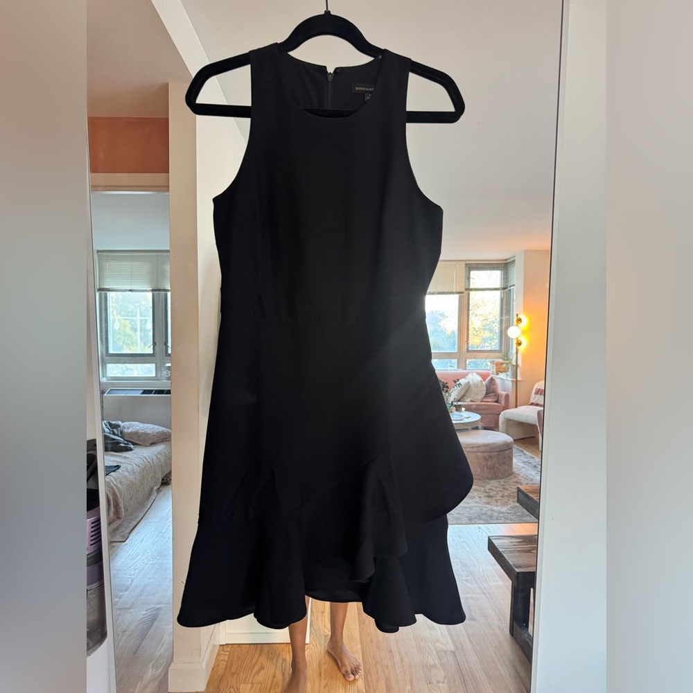 Banana Republic Black Ruffle Wrap Dress